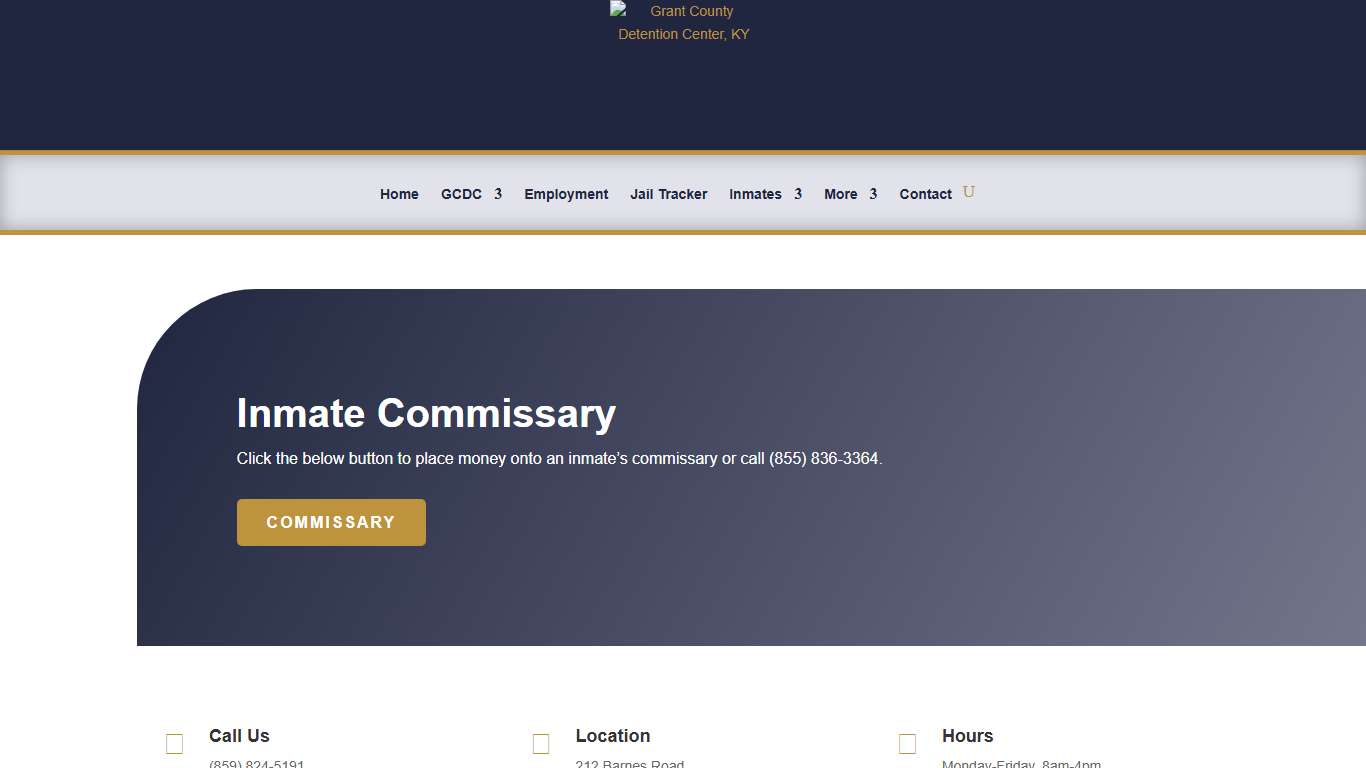 Commissary Grant County Detention Center, KY